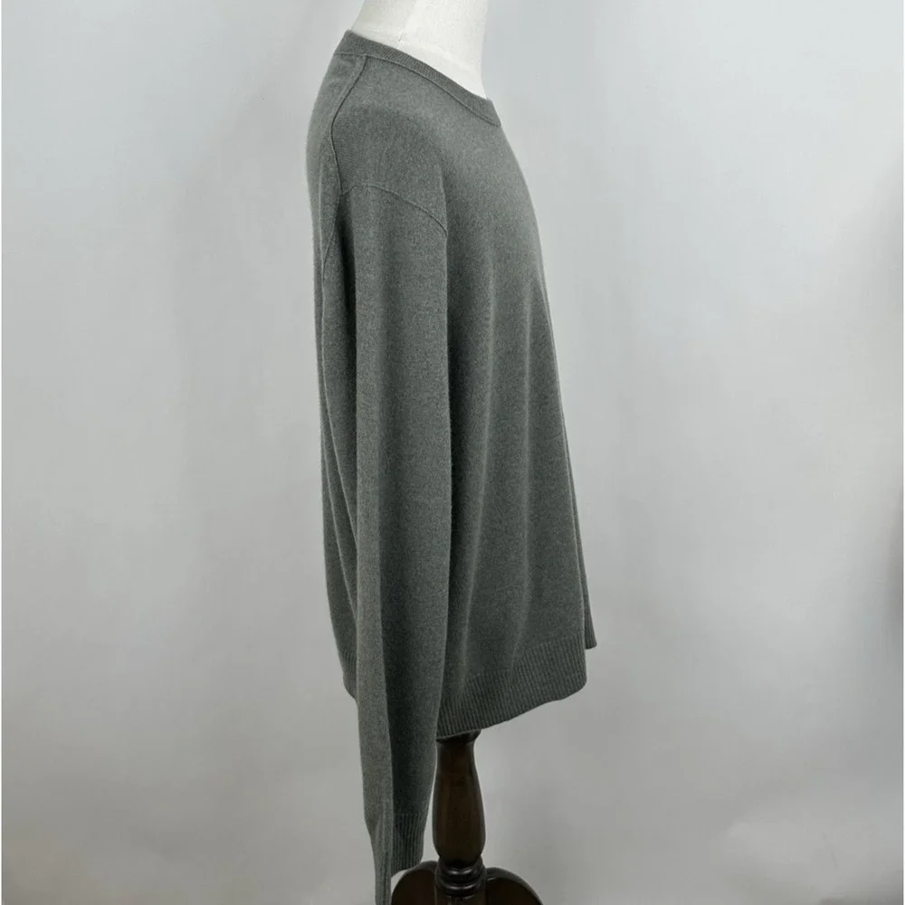 NWT Banana Republic Men's Cashmere Crew Neck Sweater XXL Heather Grey Green